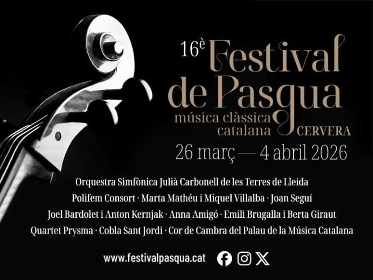 S’obre la venda d’entrades anticipades del Festival de Pasqua de Cervera